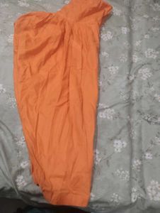 Embroidered Orange Kurta