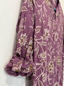 Purple Floral Print Kurta
