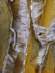 Yellow Dupatta with Tassel Fringe