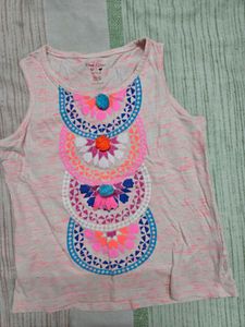 Girls' Embellished Sleeveless Tank Top