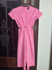 Hot Pink Cut-Out Jumpsuit