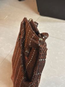 Woven Tote Bag with Matching Pouch