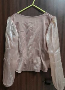 Elegant Sheer Sleeve Blouse