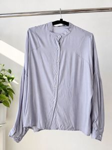 Light Purple Band Collar Blouse
