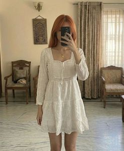 Boho White Tiered Mini Dress