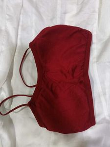 Maroon Bra with Thin Straps