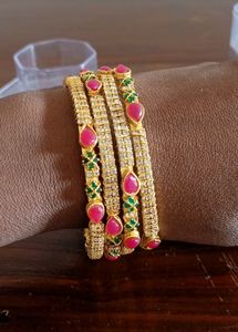 Price Drop          Stone Bangles Set Of 4
