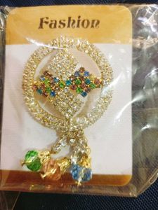 Sparkling Brooch with Tassel Detail