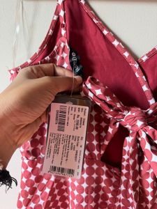 Chic Polka Dot Midi Dress with back tie