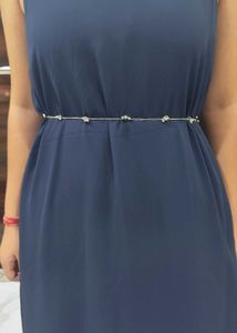 Navy Blue Sleeveless A-Line Dress