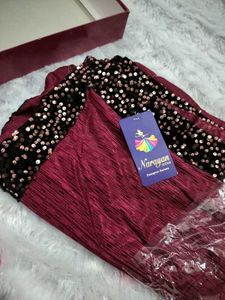 brand new saree with stitched blouse