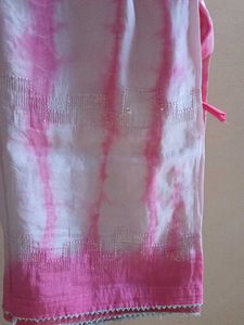 Pink Tie-Dye with Embellishments saree