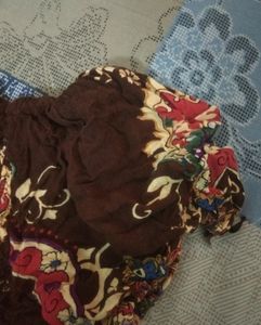 Brown Floral Crop Top
