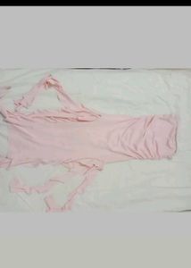 Pink Ruffle Strapless Dress