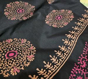 Black Southcottonmix block printed
