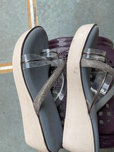 Sparkly Grey Flip Flops