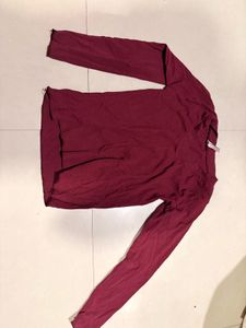 Maroon Full Sleeve Casual Top