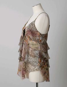 Animal Print Ruffle Layered Cami Top
