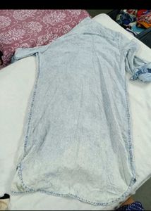 Acid Wash Denim Shirt Dress