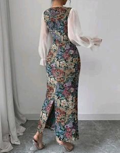Floral Print Square Neck Dress