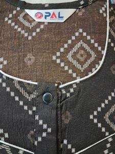 Brown Printed Nighty