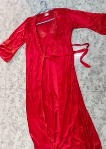 Red Satin two piece nighty