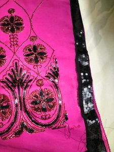 MAGENTA WITH SEQUENCE WORK SAREE