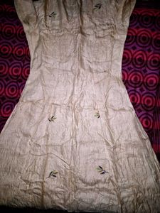 Embroidered Beige Kurta gown