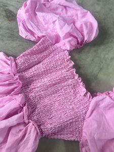 Tokyo Talkies square neck puff sleeve dress