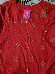 Beautiful Branded Red Asynchronous Kurta