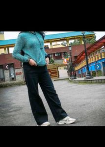 High Waisted Wide Leg Black Jeans