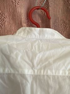 Classic White Band Collar Shirt