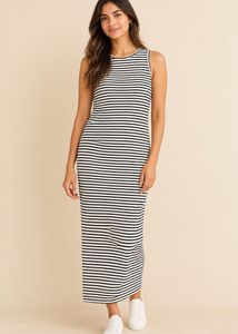 Striped Sleeveless Maxi Dress