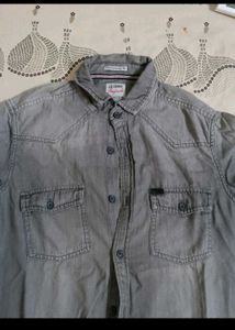 Lee Cooper Men's Grey Cargo Shirt
