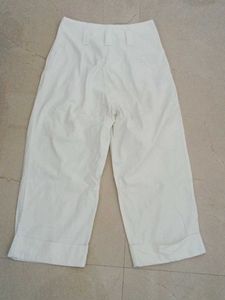 White Cropped Wide Leg Pants