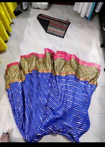 Stunning Blue Lehenga with Golden Border