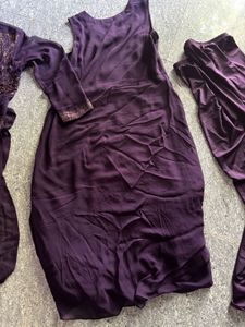 Elegant Embroidered Purple Kurta Set
