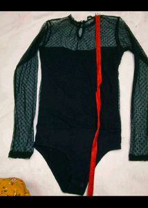 Black Lace Long Sleeve Bodysuit