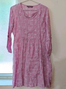Pink Printed Kurta with Pant