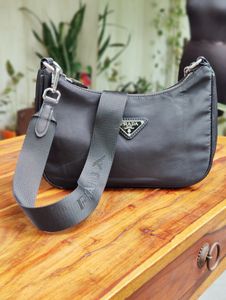 Prada Black Nylon and Leather Re-Edition 2005 Shou