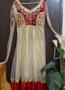 Stunning Red & Gold Anarkali Gown