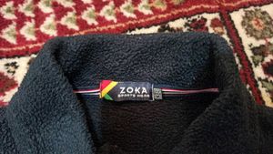 navy blue full-zip fleece jacket