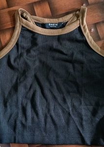 Shein Black Ribbed Tank Top