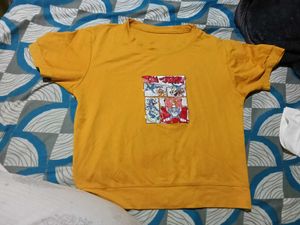 Cartoon Print short top for women