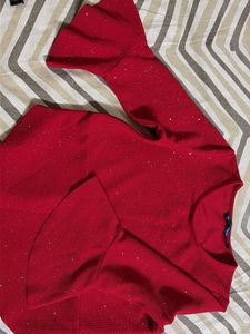 Sparkling Red Bell Sleeve Top