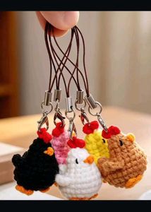 2 Random colour Cute Crochet Chicken Charms