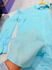 Ralph Lauren Sky Blue 100% Linen Shirt