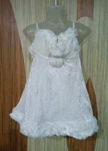 Cozy White Lingerie Nightdress