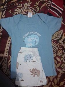 Cute Elephant Baby Romper Set