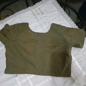 Olive Green Cotton Blouse
